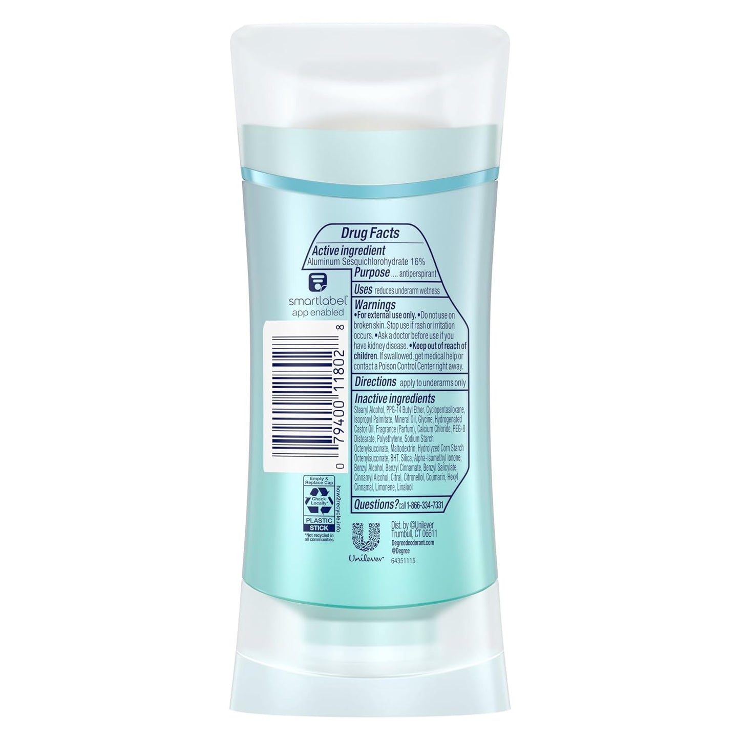 Advanced Protection Antiperspirant Deodorant Shower Clean for 72-Hour Sweat & Odor Control for Women, with Body Heat Activated Technology, 2.6 Oz