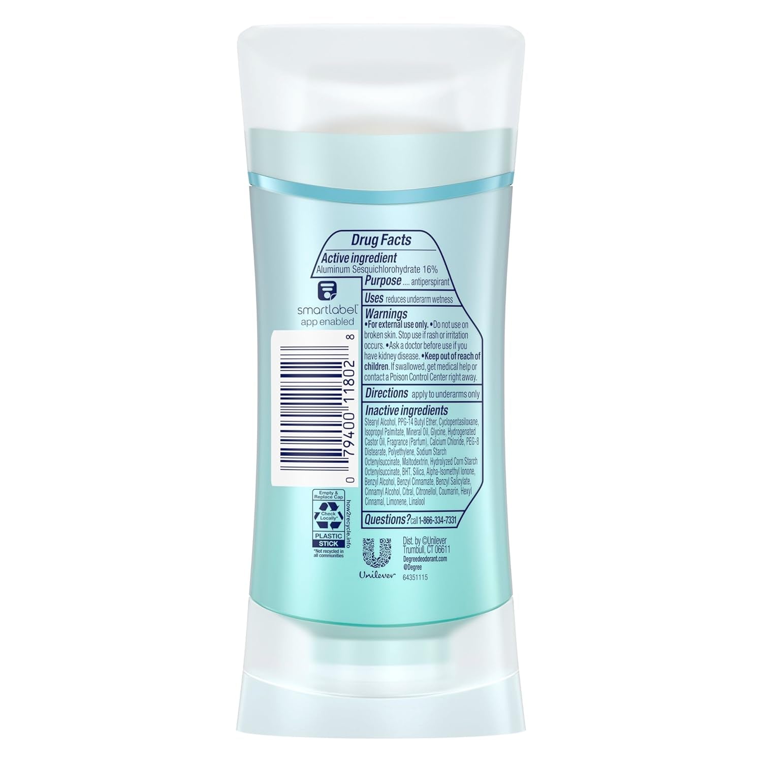 Advanced Protection Antiperspirant Deodorant Shower Clean for 72-Hour Sweat & Odor Control for Women, with Body Heat Activated Technology, 2.6 Oz