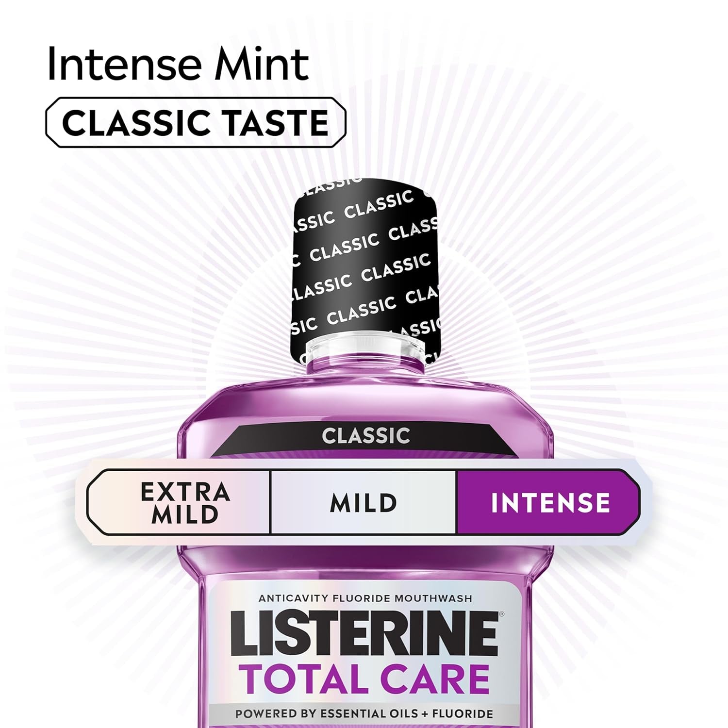 Total Care Anticavity Fluoride Mouthwash, Kills 99.9% of Germs That Cause Bad Breath and Prevents Cavities, Fresh Mint Flavor, 1L (Pack of 2)