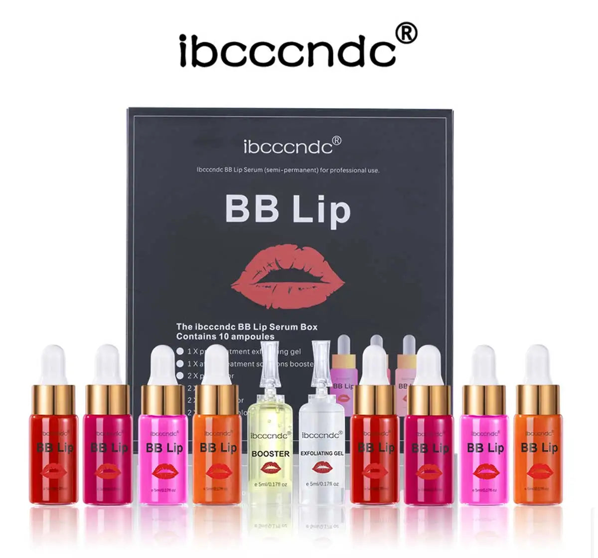 Korea Glow BB Lips Ampoule Serum Starter Set Semi-Permanent BB Lip Gloss Tinted Pigment Lasting Moisturizing for Lip Care Makeup