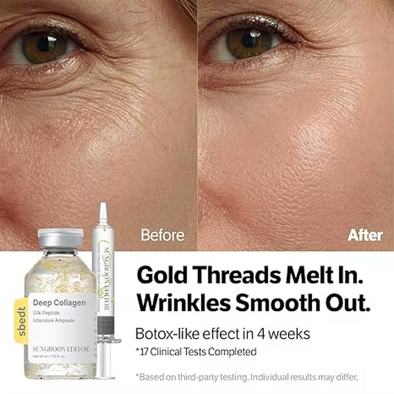 SUNGBOON EDITOR Silk Peptide Intensive Lifting Ampoule | Korean Anti-Aging Serum for Face with Collagen & 30 Peptide Complex