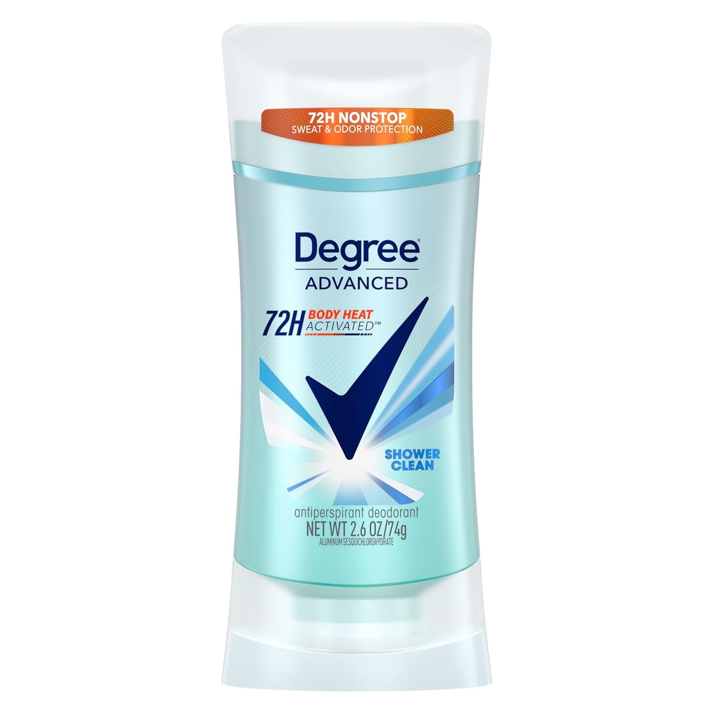 Advanced Protection Antiperspirant Deodorant Shower Clean for 72-Hour Sweat & Odor Control for Women, with Body Heat Activated Technology, 2.6 Oz